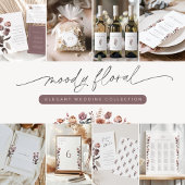 ムーディパープルバラ結婚のテーブル番号記号 招待状