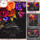 ムーディエレガント鮮やかハーベストフローラ（両面） 招待状