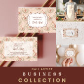 Elegant Nail Salon Floral Business 名刺