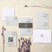 エレガントニュートラル・ライン・ア結婚ート 出欠カード (この独立クリエイターのコレクションをカスタマイズ。)