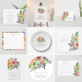 ミニマリストウォーターカラーオレンジフローラブライダルシャワー スタンダードランチョンナプキン