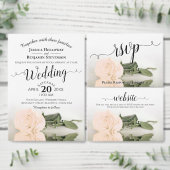 エレガントアイボリーピーチバラバジェット結婚ズメニュー (この独立クリエイターのコレクションをカスタマイズ。)