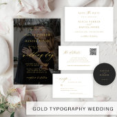 Gold black simple minimalist elegant wedding ラウンドシール