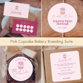Elegant Pink Cupcake Allergy Alert スクエアシール