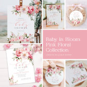 ピンクベビーイン開花ガールベビーシャワー歓迎サイン ポスター