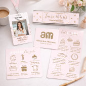 Elegant Pink Gold Crown 名刺