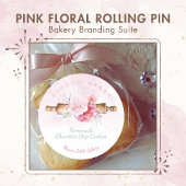 Elegant Pink Rolling Pin Ingredient Product ラウンドシール