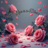 愛が咲く ピンクのバラのロマンチックなバレンタイン クッション