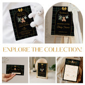 Teddy Bear Green Plaid Baby Shower スタンダードカクテルナプキン