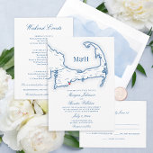 編集可能ケープコー結婚ドのテーブルタウンカードマッシュペ 招待状