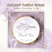 Elegant Purple Whisk Cookie Care Instructions サンキューカード