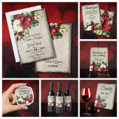 エレガントダークレッドフローラググランジレーゴシック結婚ズ テーブルナンバー