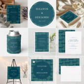 ミッエレガントドアーモダンチティール（緑がかった色）ブルーカスタムウェディング ワインラベル