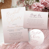 Simple Rose Gold Gradient Bridal Shower  ラウンドシール