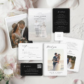 モダンなミニマリストの黒い結婚式プログラム