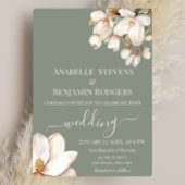 セージエレガントグリーンとホワイトフローラ結婚ズ 招待状