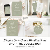 Elegant Sage Green Simple Script Wedding セーブザデート