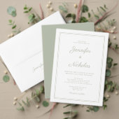 Elegant Sage Green Script Wedding スクエアシール (この独立クリエイターのコレクションをカスタマイズ。テスト)
