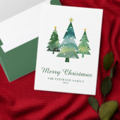 水モダン色クリスマスツリーホリデーパーティー 招待状 (この独立クリエイターのコレクションをカスタマイズ。)