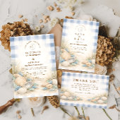 Elegant Seaside Shell Wedding サンキューカード