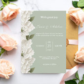 Sage Green Luxury Floral Wedding Save the Date