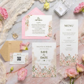 エレガント水彩野草結婚式招待状 招待状