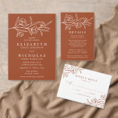 スケッチテラコッタフローラ結婚写真 ゲストブック (この独立クリエイターのコレクションをカスタマイズ。)