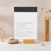 モノグラムモダン白黒予算の結婚式の招待