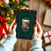 Elegant Tartan Plaid Christmas Party Invitation 招待状