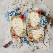 Elegant Tropical Botanical Wedding 招待状