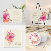 Simple Pink Floral Bridal Shower Return Address ラベル