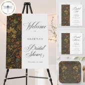 Elegant Vintage Cottage Botanical Fall Shower Tea 招待状