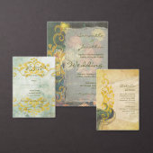 Moody Baroque Vintage Floral Wedding Details  エンクロージャーカード (この独立クリエイターのコレクションをカスタマイズ。)