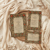 エレガントヴィンテージザクロ結婚ネート サンキューカード