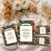 ヴィンテージ水彩フラワーベビーシャワー招待状 招待状