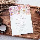 水エレガント色開花結婚 アクリル招待状