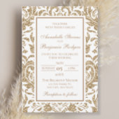 エレガント白と金ゴールドフェイクの結婚グリッター フェイバーボックス