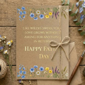 Rustic Kraft Paper Wildflower Father's Day Dad  カード