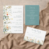ボホワイルドフラワー結婚ズ 招待状 (この独立クリエイターのコレクションをカスタマイズ。)