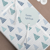 クリスマスの青い木とビーズの文字列パターン ヨガマット