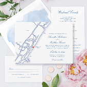 WrightsvilleエレガントビーチNCマップ結婚ズ セーブザデート