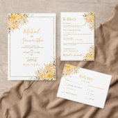 黄エレガント色とアイボリーバラ結婚ズ エンクロージャーカード (この独立クリエイターのコレクションをカスタマイズ。)