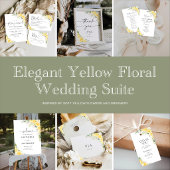 Elegant Yellow Bridal Shower Invitation 招待状