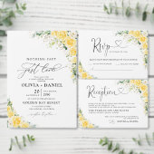 Elegant Yellow Wedding Program プログラム (この独立クリエイターのコレクションをカスタマイズ。)