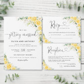 Elegant Yellow Wedding RSVP Card (この独立クリエイターのコレクションをカスタマイズ。)