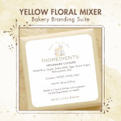 Yellow Floral Mixer Bread Care Instructions サンキューカード