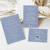 フローラブルーエレガントな結婚式 アクリル招待状