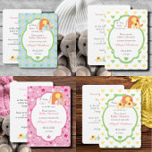 Mom and Baby Boy Elephant Shower Invitation 招待状