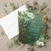 エメラルドグリーンロマンチック結婚フローラ ワインラベル (この独立クリエイターのコレクションをカスタマイズ。テスト)