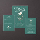 エメラルドグリーンの結婚式 ゲストブック (この独立クリエイターのコレクションをカスタマイズ。)
